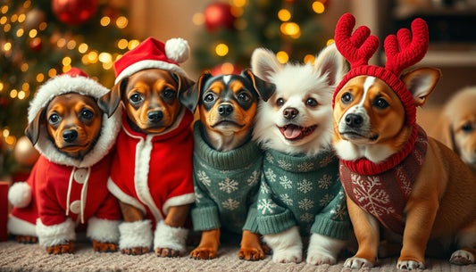 Weihnachtliche Hundekostüme zum Verlieben